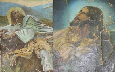 مرمت تابلو‌های نقاشی شمایل حضرت مسیح در موزه بزرگ خراسان