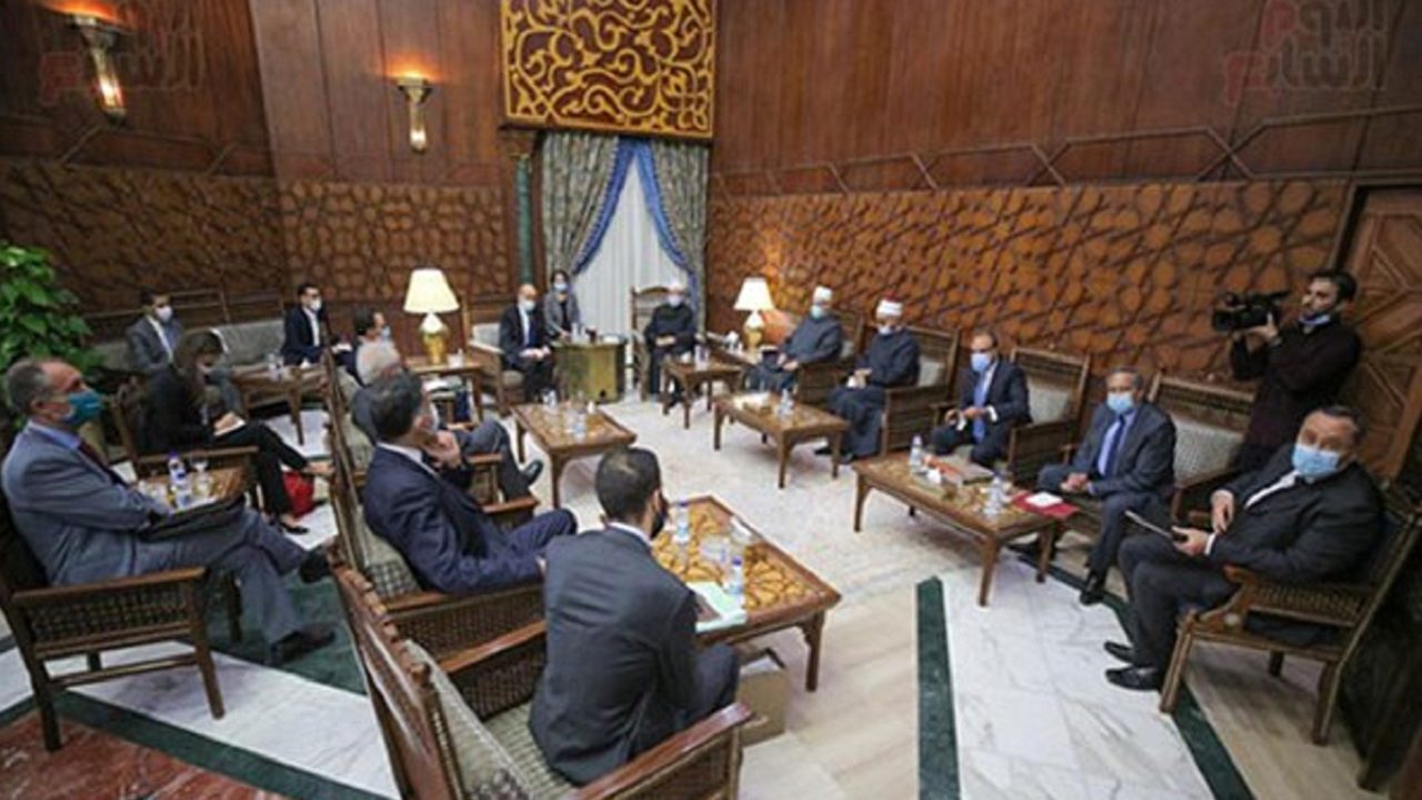 دیدار وزیر خارجه فرانسه با شیخ الازهر و وزیر خارجه مصر