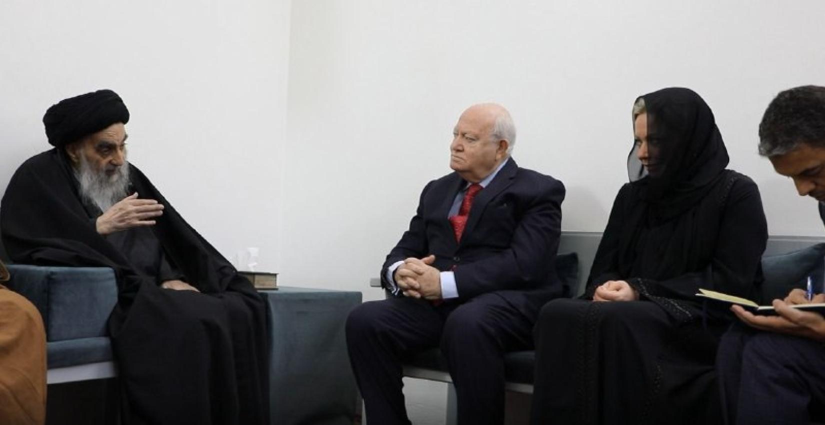 آیت‌الله سیستانی در دیدار با دبیر کل سازمان ملل متحد