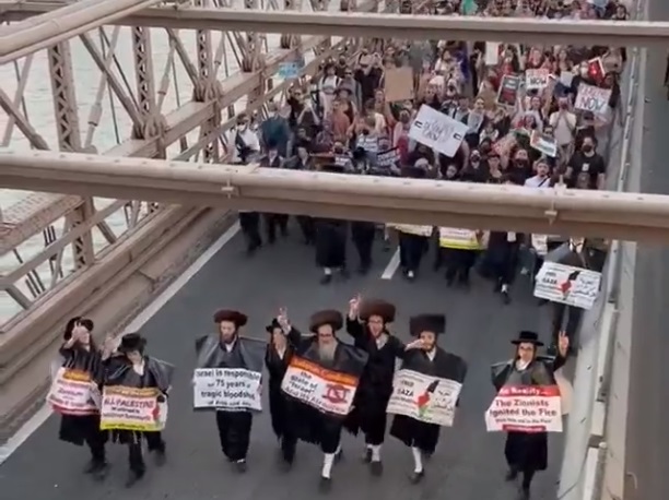 ببینیم | راهپیمایی بزرگ یهودیان ضدصهیونیسم در حمایت از فلسطین و آتش‌بس در غزه، شهر نیویورک